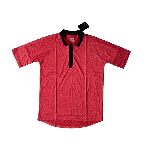Puma x Ferrari 576993-03 Half Zip Polo Top Rosso Corsa ( S )